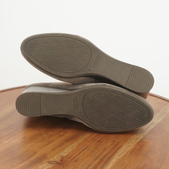 B#4/ Vionic Womens Paloma Wedge Ankle Booties Size 11 Taupe Suede - Picture 8 of 9